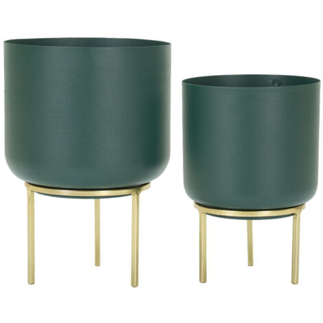 Set de 2 cache-pots en métal coloré Grent sour