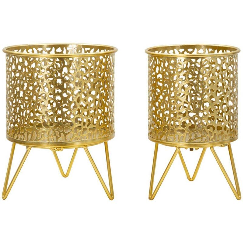 Set de 2 cache-pots en métal doré Holderpiny