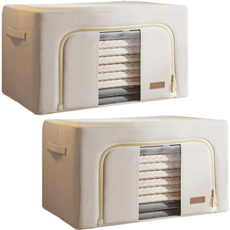 Set de 2 cajas de almacenamiento de ropa, 48 l (24x2), plegable, en material textil