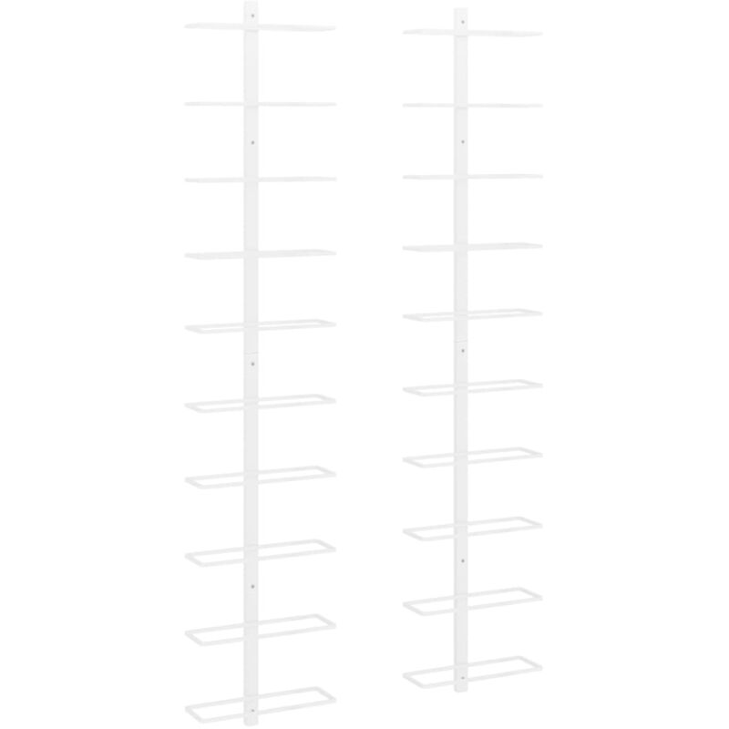 Décoshop26 - Set de 2 casiers range bouteilles étagère de rangement vin mural pour 10 bouteilles en métal blanc DEC024368 Décoshop26 - Set de 2 casiers range bouteilles étagère de rangement vin mural pour 10 bouteilles en métal blanc DEC024368