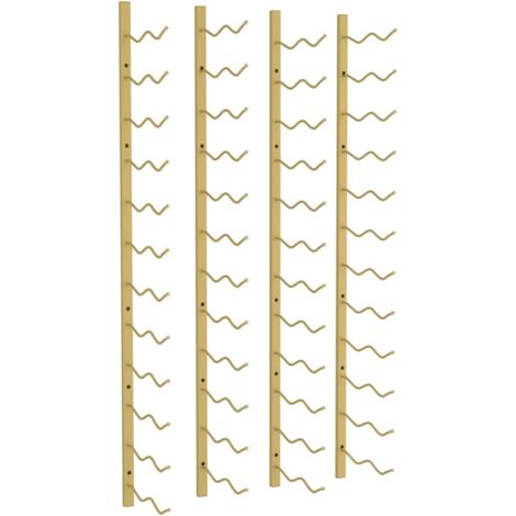 Set de 2 casiers range bouteilles étagère de rangement vin mural pour 24 bouteilles en fer doré DEC024376