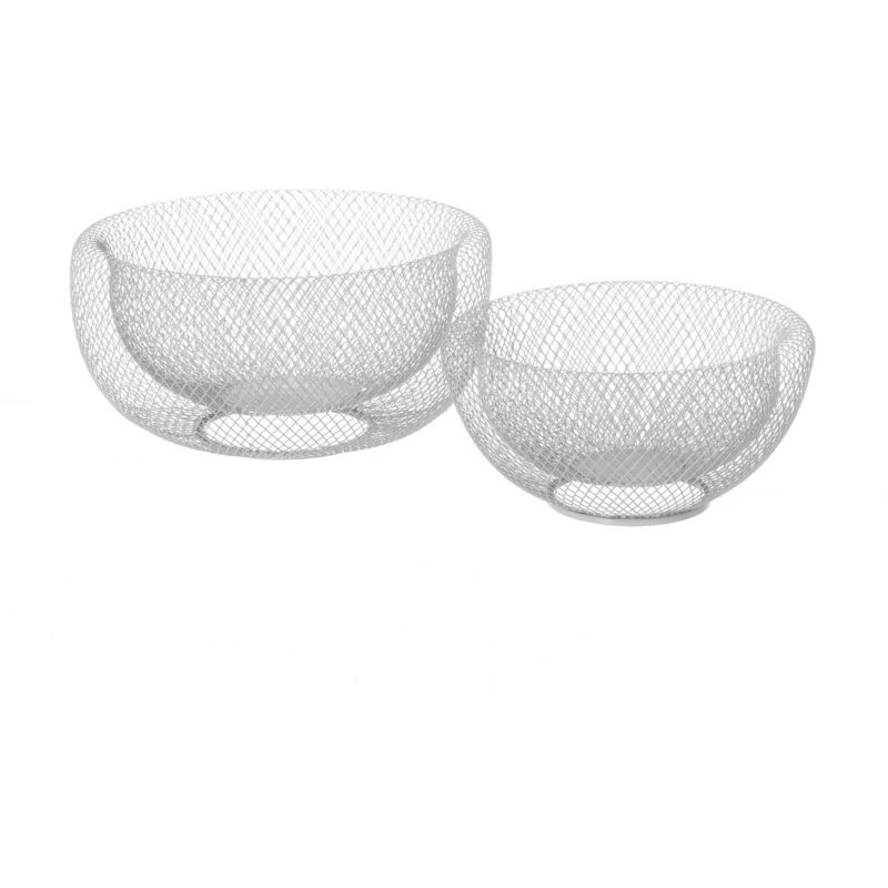 

Set de 2 centros de mesa de rejilla blancos de metal