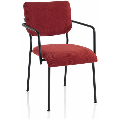 Set de 2 Chaises avec accoudoirs ZOE rouge corail