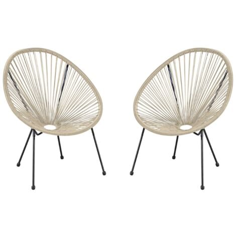 Set de 2 chaises Beige ACAPULCO