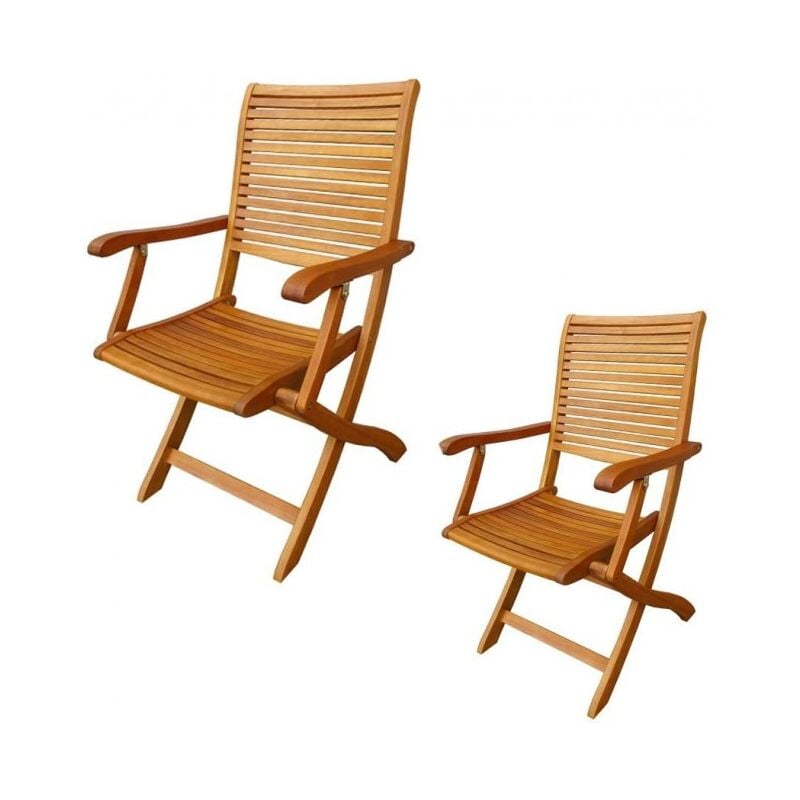 Set de 2 chaises de jardin 55x64x94 avec structure en bois d'acacia - Tivoli