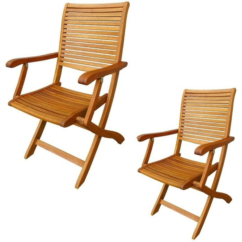 Set de 2 chaises de jardin Amalia avec structure en bois d'acacia Bois