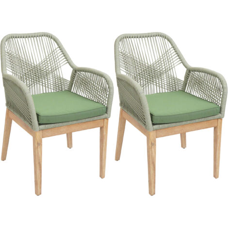 Set de 2 chaises de jardin HWC-H56b, fauteuil Outdoor, résistant aux intempéries corde tre