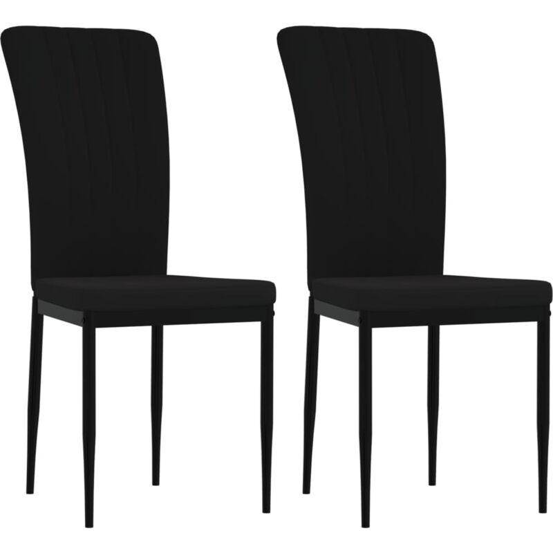 Décoshop26 - Set de 2 chaises de salle à manger cuisine en tissu velours noir cadre en fer DEC025562