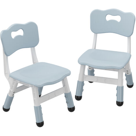 Set de 2 Chaises pour Enfants-HOERFURIY -Chaise à Hauteur Adjustable en 3 Niveaux, en Plastique pour Enfants de 2 à 6 Ans,BLUE