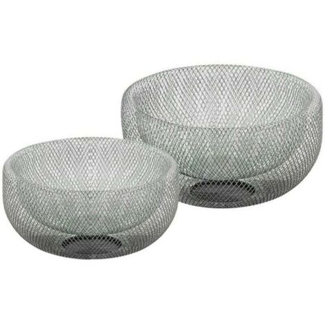 Set de 2 Corbeilles à Fruits Décoratives Design Argenté