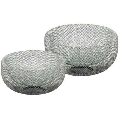 Set de 2 Corbeilles à Fruits Décoratives Design Argenté