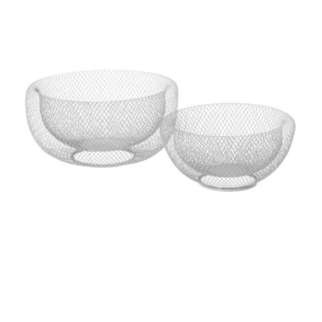 Set de 2 Corbeilles à Fruits Décoratives Design Blanc
