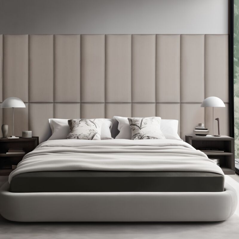 [neu.haus] - Set de 2 coussins muraux Carpino en velours 90 x 30 cm gris clair