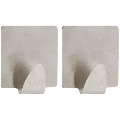 Set de 2 crochets acier inoxydable 3m carre - chrome - Tendance