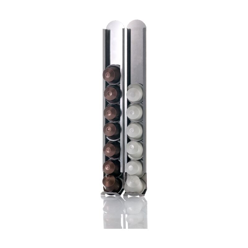 Porte-capsules mural compatible avec Nespresso, support pour capsules Nespresso, lot de 2 unités, acier inoxydable- - Don Hierro