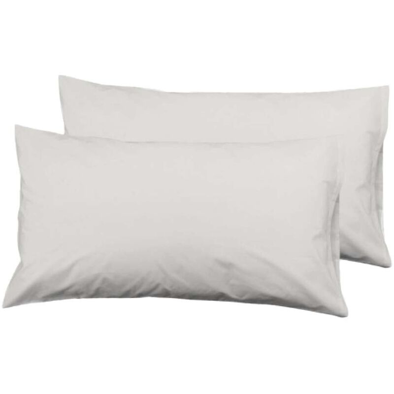 

Set de 2 fundas de almohada blancas de algodón y poliésterpara cama de 150 cm