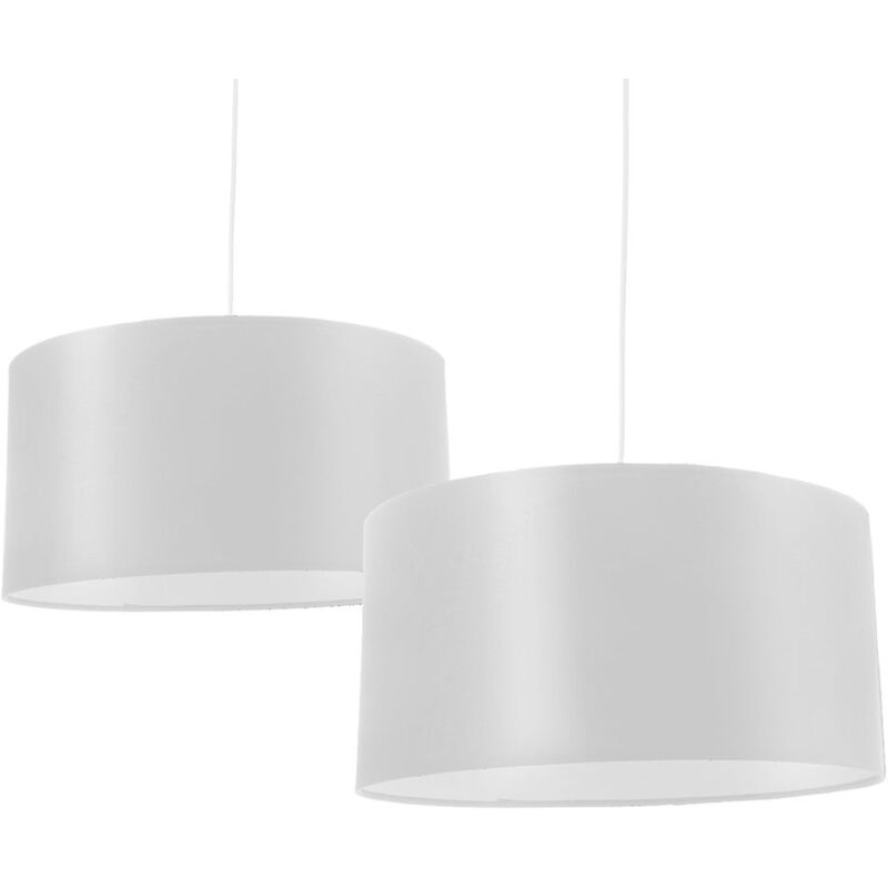 

Set de 2 lámparas de techo modernas de algodón blancas