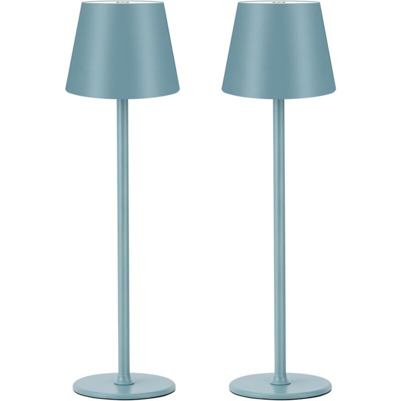 Crea - Set de 2 lampes de table led à intensité variable, sans fil, rechargeables, couleurs chaudes 3000 k, pour intérieur et extérieur, avec usb