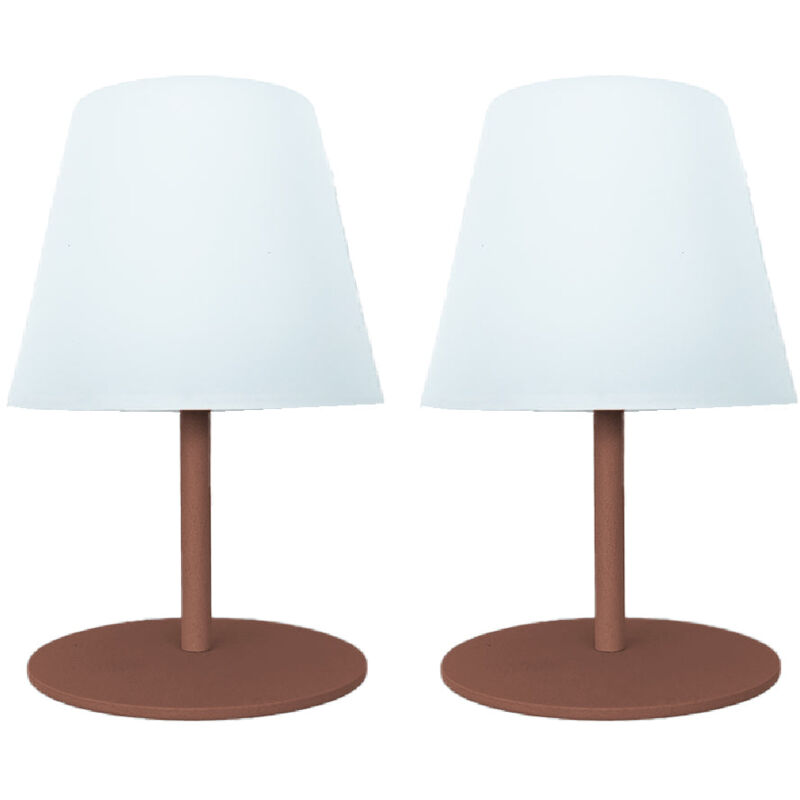 Lumisky - Set de 2 lampes de table twins Terracotta Plastique H16cm