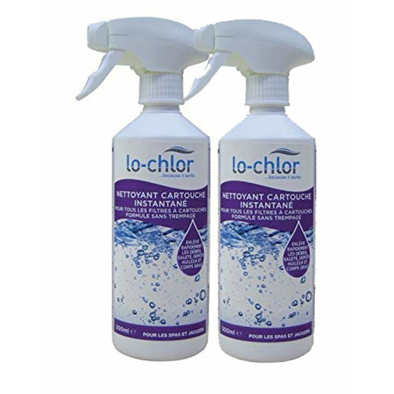 

set de 2 limpiadores de cartucho de filtro instantáneo para piscina y spa - 500 ml
