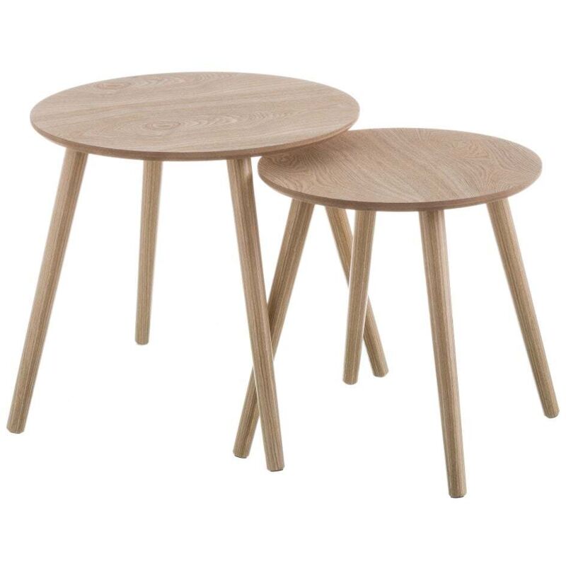 

Set de 2 mesitas nido de madera nórdicas marrones