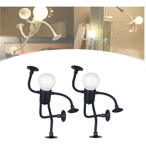 Set de 2 mini lámparas de mesa, negras, lámparas decorativas, luz nocturna, decoración de dormitorio