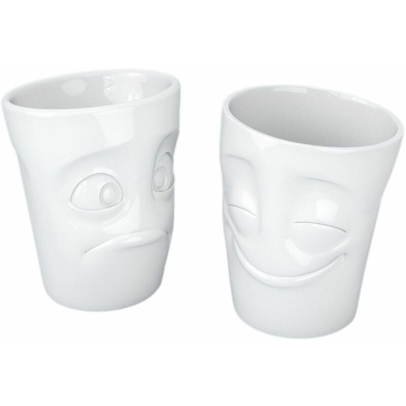 Set de 2 Gobelets Joyeux et Perplexe en porcelaine Tassen