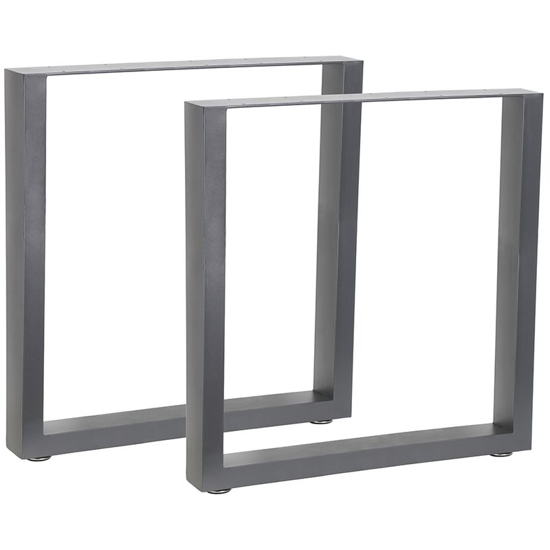 Mucola - Patas para mesa Bastidores para mesa Juego de 2 Soportes Gris 70x72 cm de acero industrial marco de la mesa comedor Patas de mueble Soporte