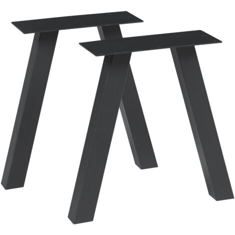 Set de 2 patas de mesa Heustreu 40x40 cm - Negro [en.casa]