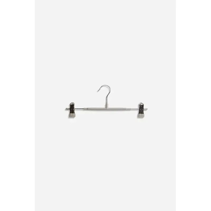 SET DE 2 PERCHAS DE METAL Y PVC CON PINZAS 30X1X12,5 cm - GRIS