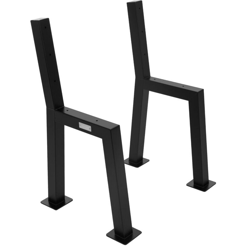 Ml-design - 2x Pieds de Banc, Forme de h, 47x77,5 cm, Noir, Acier Inoxydable, Stable Résistant aux Intempéries, Châssis de Banc avec Dossier pour