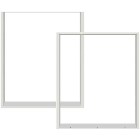 Set de 2 pieds de meuble rectangulaires pour table à manger blanc 60 x 72 cm