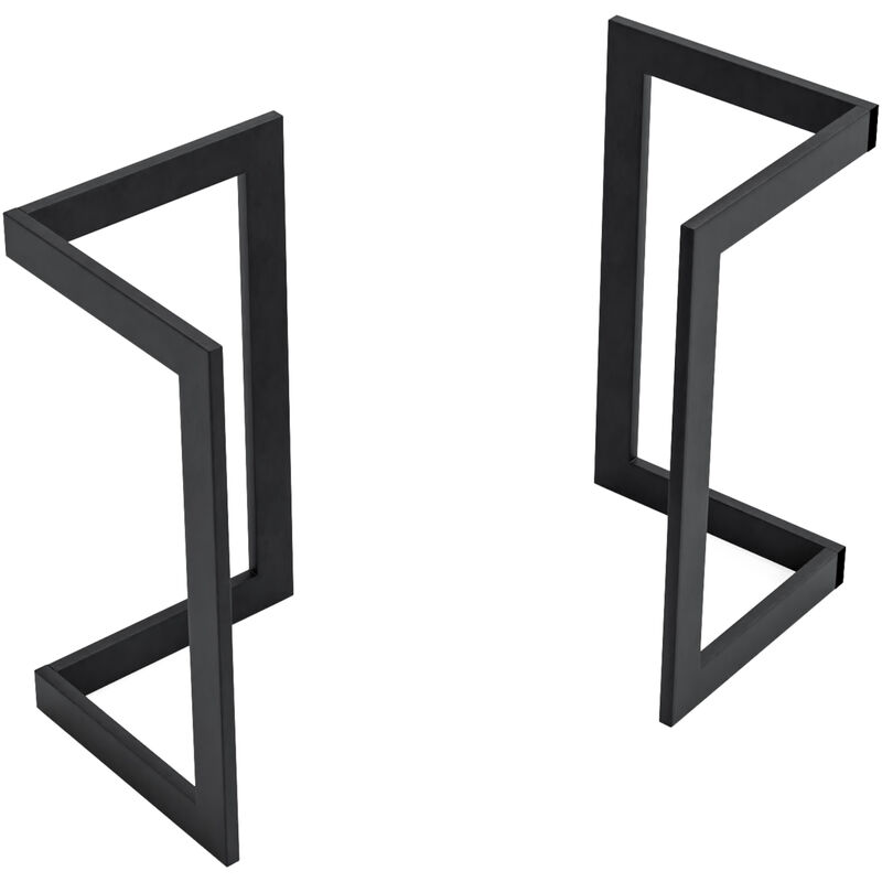 Set de 2 pieds de table Kaskinen acier 72 x 40 x 39 cm noir [en.casa]