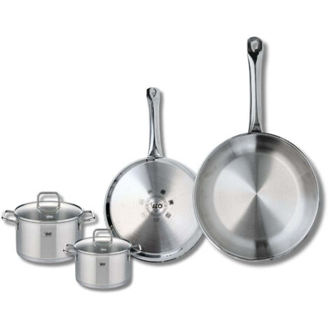 Set de 2 Poêles de cuisson 24 et 28 cm et 2 faitouts 12 et 14 cm Elo Profi Citrin