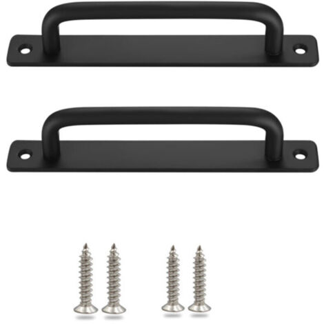 Set de 2 Poignées pour Portes Coulissantes, Poignées de Placard Noires avec Vis pour Armoires, Cuisine, Meubles, Portail de Jardin, Poignées de Porte de Cabane,244cm