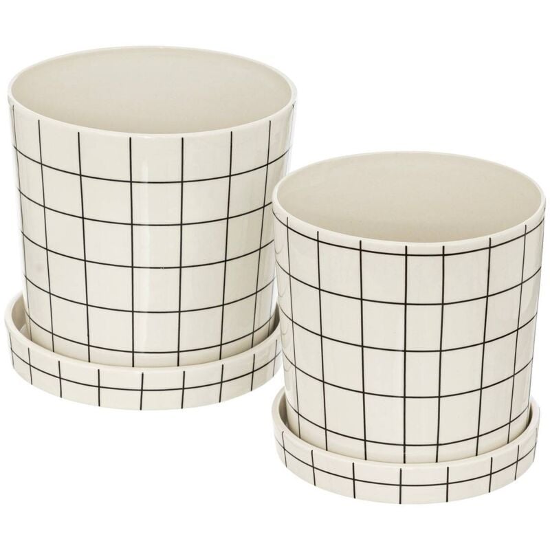 Set de 2 pots Kaya céramique D22 25cm - Atmosphera créateur d'intérieur
