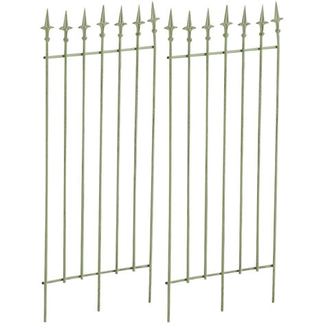 Set de 2 rejas para jardín Elisa Verde antiguo