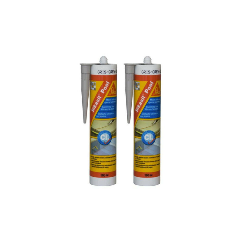 

Set de 2 selladores de silicona sil Pool - Gris - 300ml - Gris - Sika