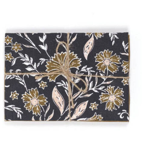 Set de 2 serviettes de table "Indies" en coton fleuri - Bronze - 40 x 40 cm - Livraison gratuite