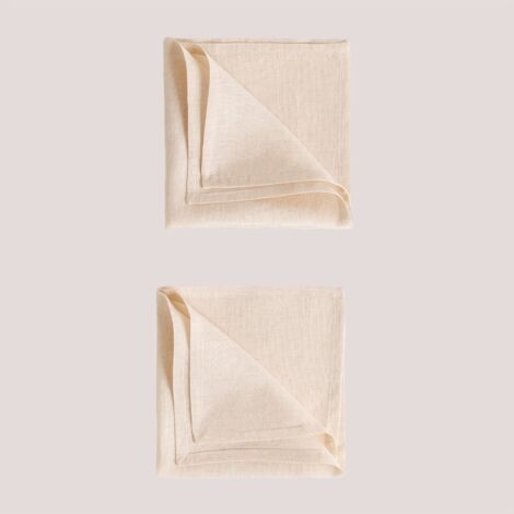 Set de 2 serviettes en lin Zendan SKLUM Tapioca Beige