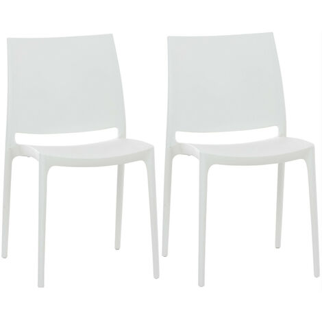 Set de 2 sillas apilables Maya Blanco