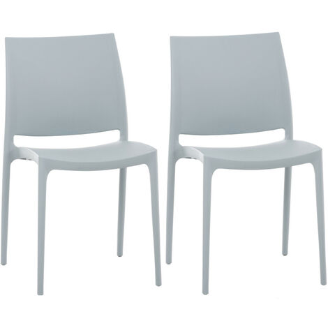 Set de 2 sillas apilables Maya Gris claro