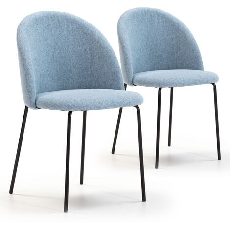 Set de 2 sillas Comedor Kenia tapizadas Azul, certificada por la SGS, 43 x 47  x 78,5 cm