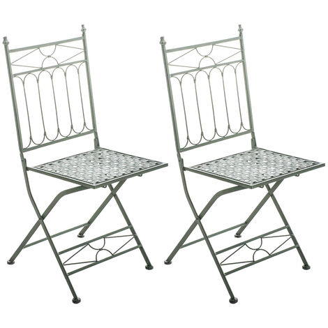 Set de 2 Sillas de balcón Asina plegables Verde antiguo