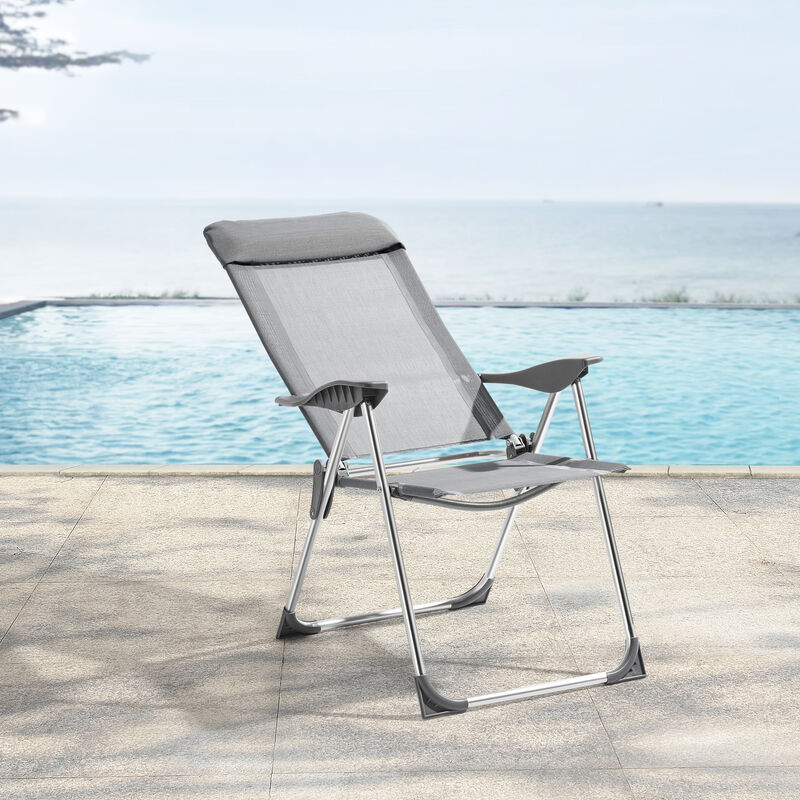 

Set de 2 Sillas de Camping Plegables Errenteria - 109 x 57 x 67 cm - para Jardín - Balcón - Terraza - Silla Playa - Asiento Relax - Sillas de