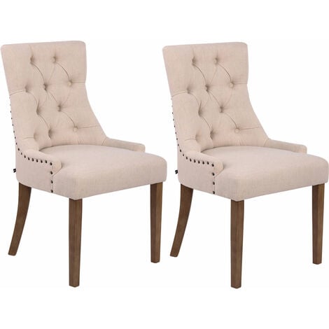 Set De 2 Sillas De Comedor Aberdeen Antiguo claro Crema