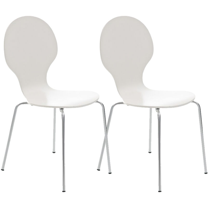 

Set De 2 Sillas De Comedor Apilable Diego Blanco