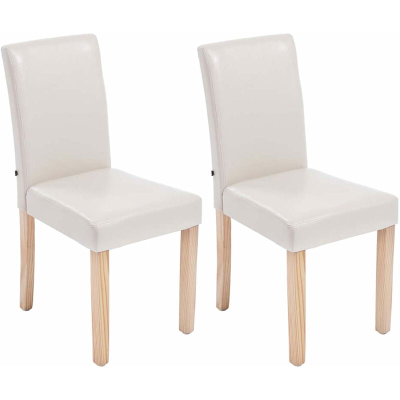 

CLP - Set De 2 Sillas De Comedor Ina Madera Natural Crema