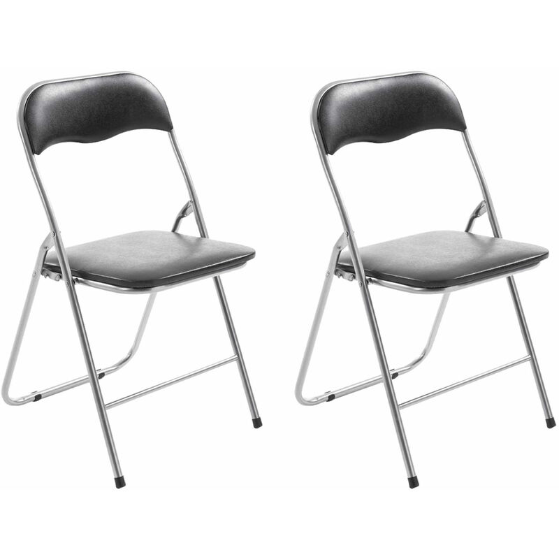 

Set De 2 Sillas Plegables Felix Negro/plateado