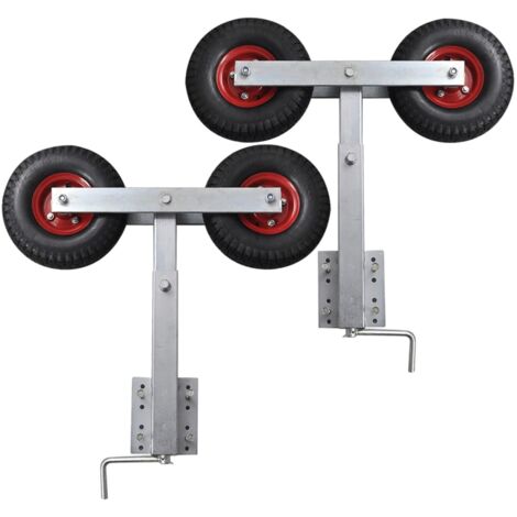Set de 2 soportes de doble rueda de remolque de barco 59-84 cm vidaXL